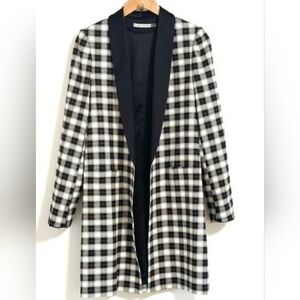 Alice + Olivia Black and White Checkered Blazer